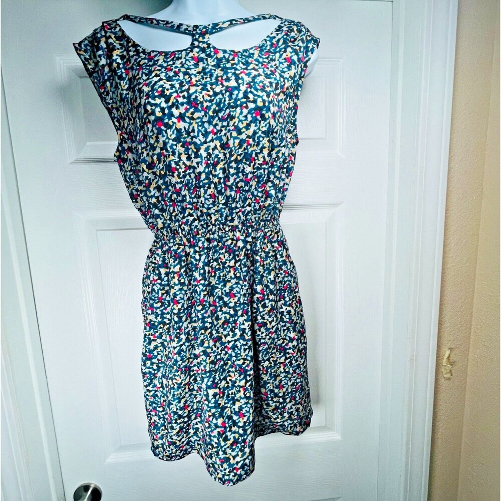 BCBG Womens‎ XS Multi-Colored Abstract Print Sleeveless Dress Elastic Waist